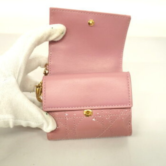 Christian Dior Cannage Patent Leather Tri-fold Wallet - Picture 7 of 9